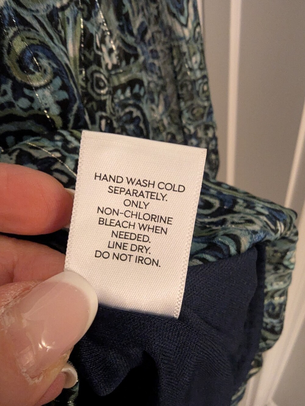 Westport Navy and Cream Patchwork Boho Blouse - Picture 5 of 5